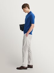 John Smedley Blue Folke Short Sleeve Cotton Knit Polo Shirt - Image 12 of 16