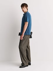 John Smedley Light Blue Folke Short Sleeve Cotton Knit Polo Shirt - Image 3 of 8