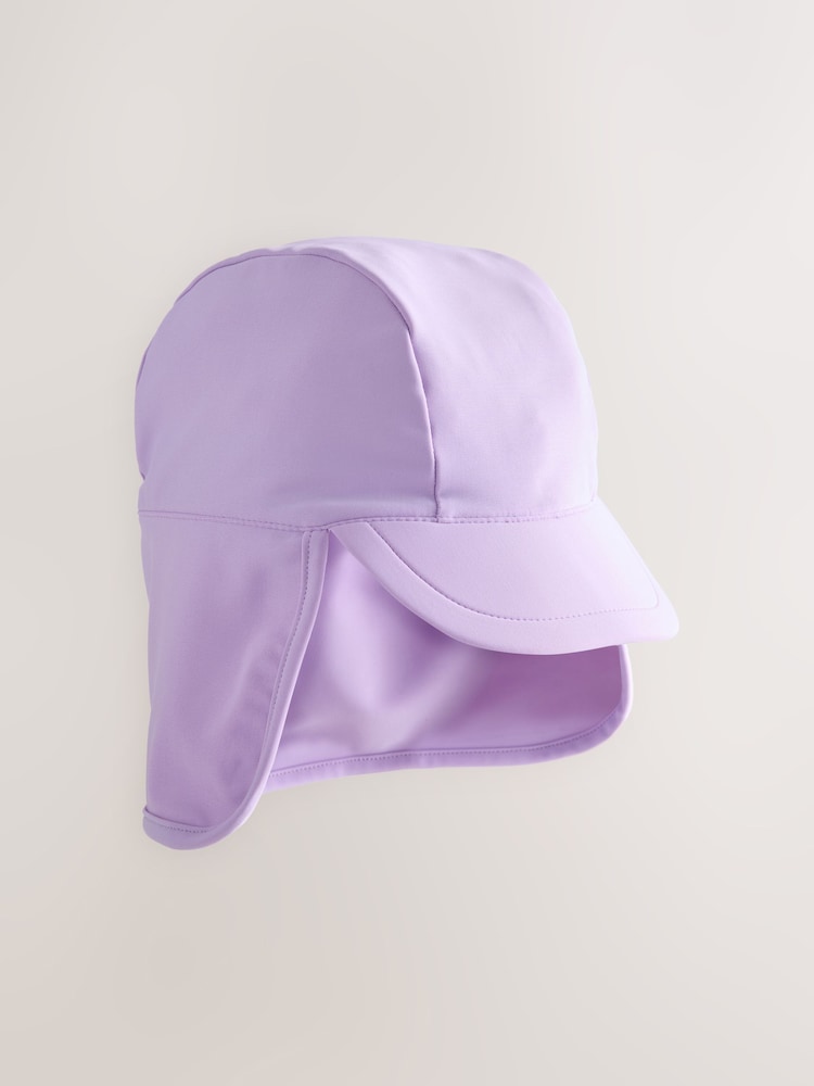 بنفسجي فاتح - قبعة سباحة واسعة تغطي الرأس والرقبة (3 شهور -10 سنوات) - صورة 1 من 3