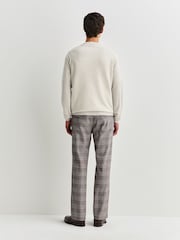 John Smedley Cream Long Sleeve Textured Wool Zip Bomber Sweat Top - Image 4 of 6