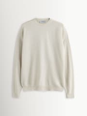 John Smedley Cream Long Sleeve Textured Wool Zip Bomber Sweat Top - Image 6 of 6