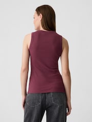 Gap Burgundy Red Soft Ribbed Sleeveless Vest Top - Image 2 of 5
