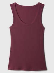 Gap Burgundy Red Soft Ribbed Sleeveless Vest Top - Image 5 of 5