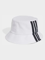 adidas White/Black 3 Stripe Bucket Hat - Image 1 of 4
