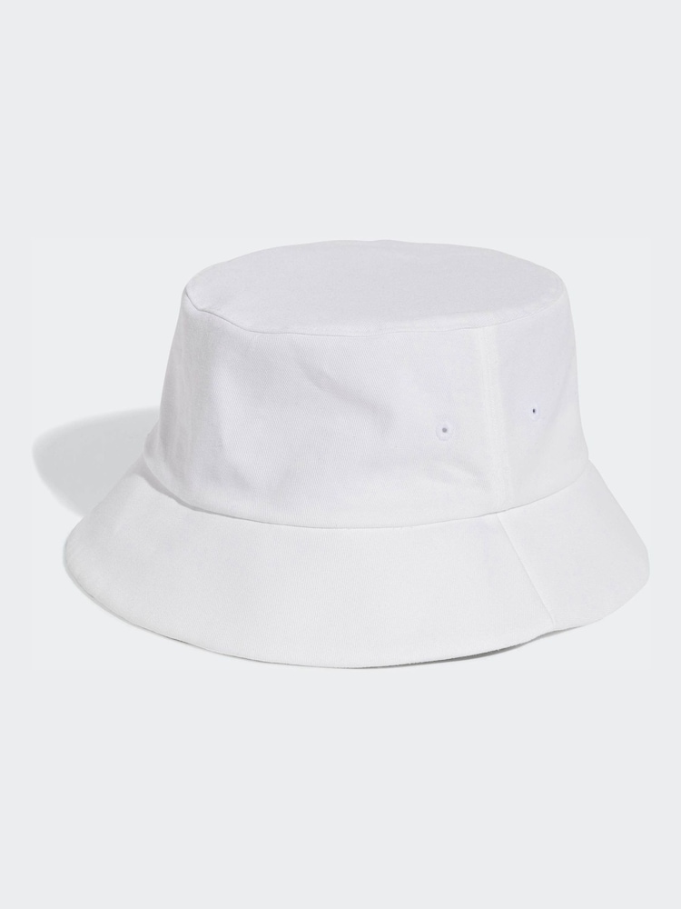 adidas White/Black 3 Stripe Bucket Hat - Image 2 of 4 adidas White/Black 3 Stripe Bucket Hat - Image 2 of 4
