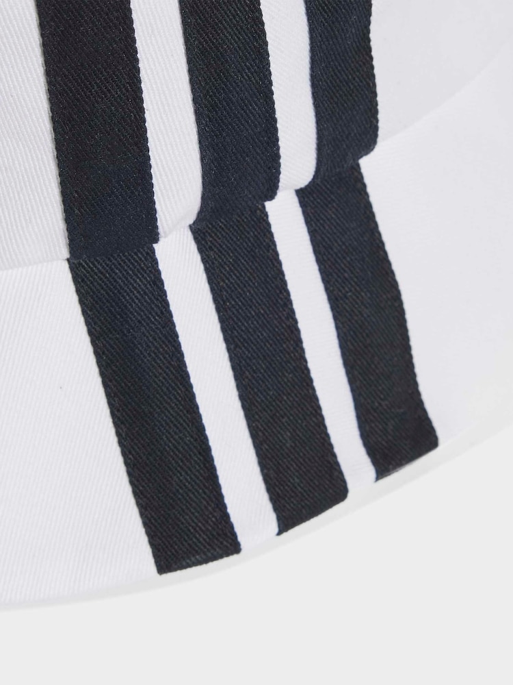 adidas White/Black 3 Stripe Bucket Hat - Image 4 of 4 adidas White/Black 3 Stripe Bucket Hat - Image 4 of 4