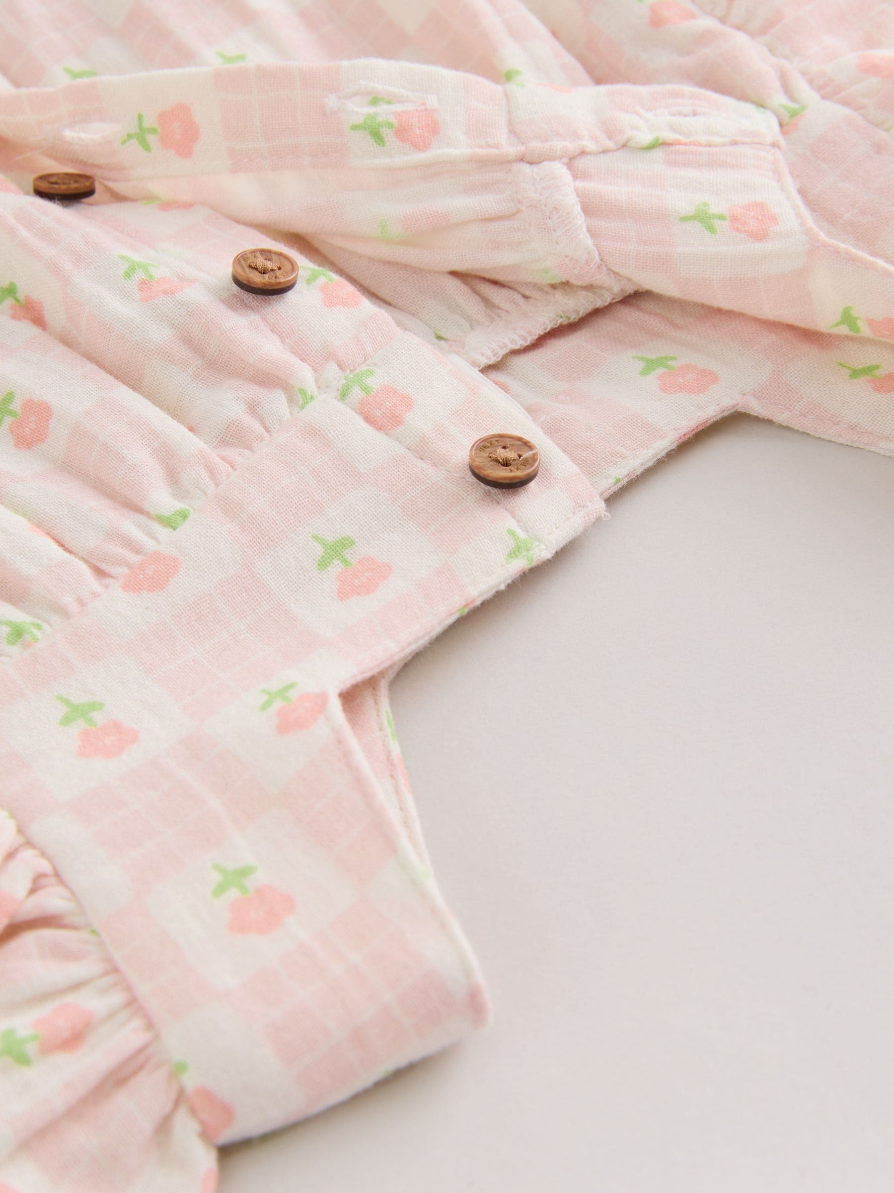 Buy Ecru Pink Floral Woven Baby Top and Shorts Set 2 Piece (0mths