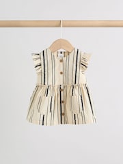 कालो/सेतो पट्टी - Baby Woven Top and Trousers Set 2 Piece (0mths-2yrs) - 13मध्ये 4 तस्बिर