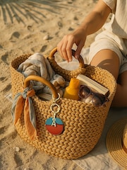 Jonnys Sister Personalised Leather Bag Accessory with a Letter Charm - Image 4 of 4