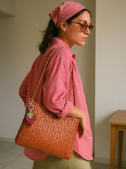 Jonnys Sister Personalised Faux Leather Strawberry Bag Accessory with a Letter Charm - Image 3 of 4