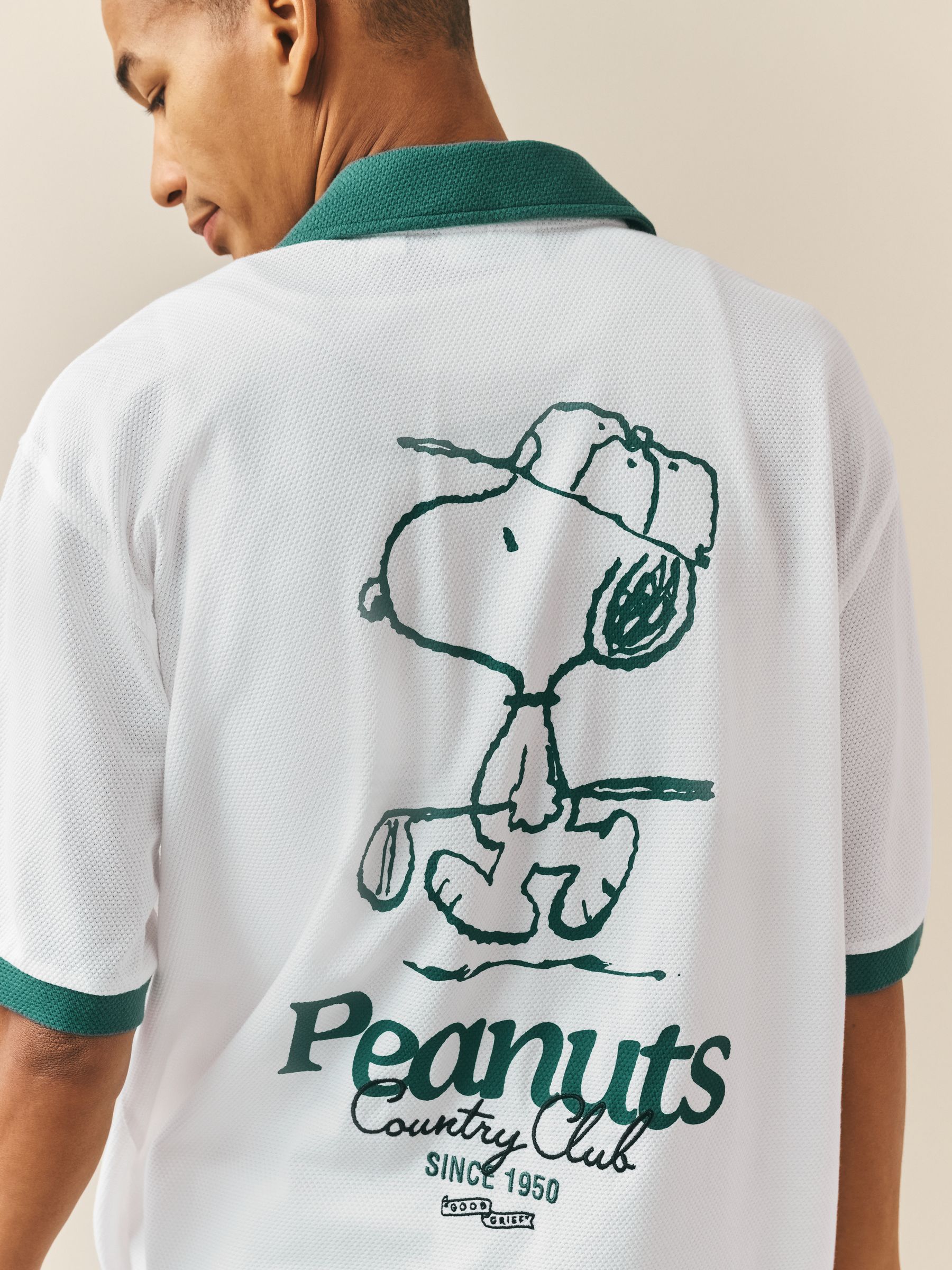 Buy White/Green Jersey Golf Snoopy Short Sleeve Shirt from Next USA