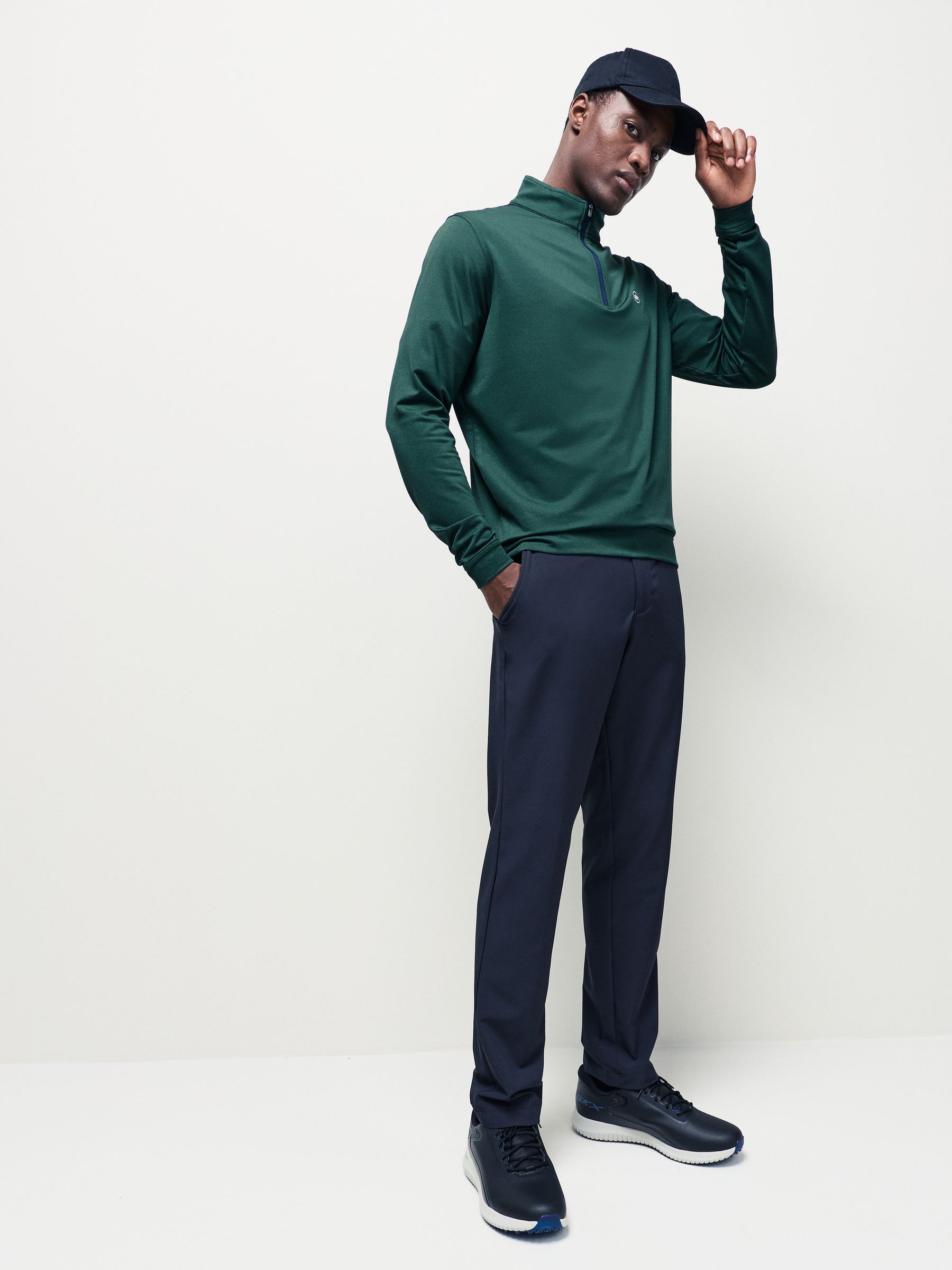 Buy Peter Millar Green Perth Performance Quarter Zip Sweattop from