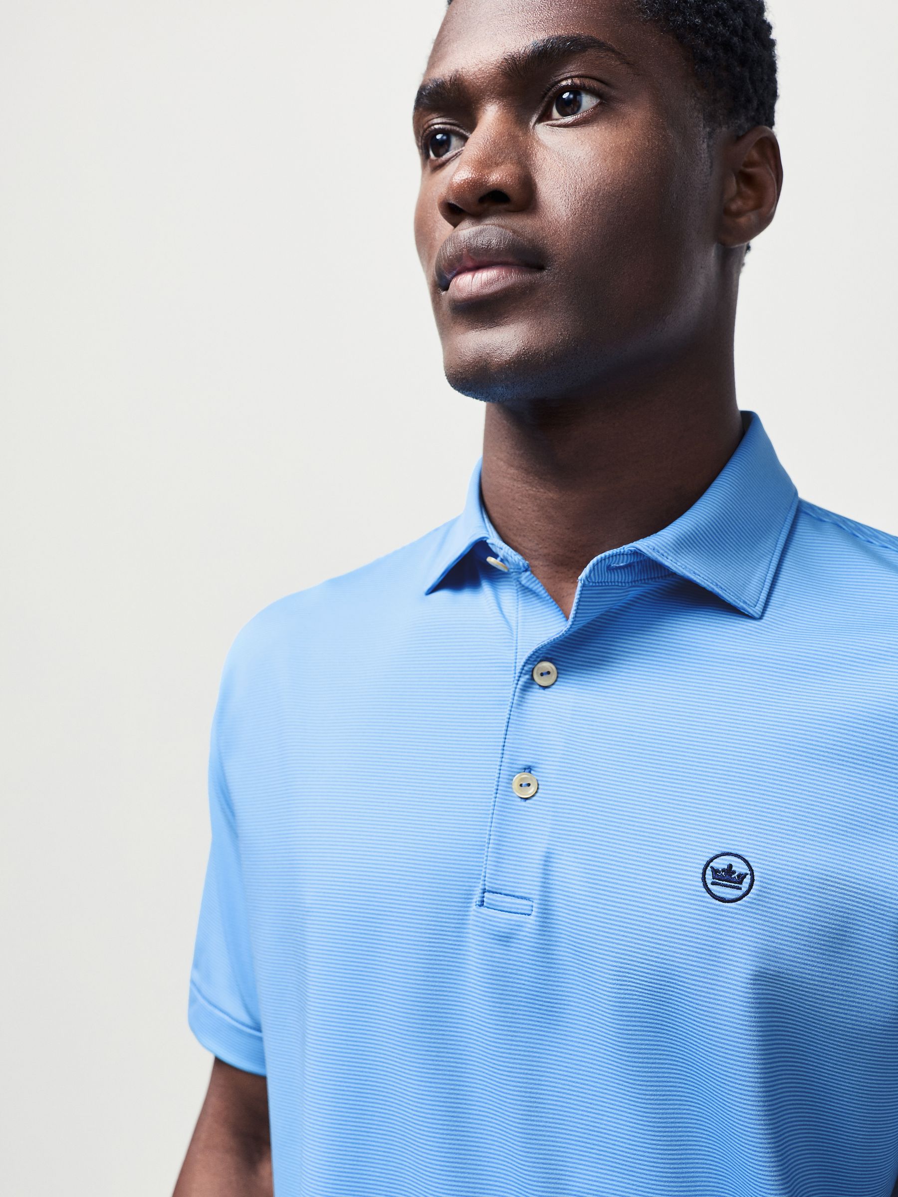 Buy Peter Millar Blue Jubilee Performance Golf Polo Shirt from