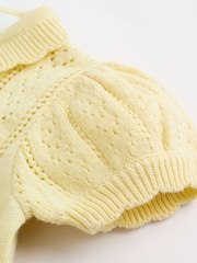 Galben - Set tricotat cu top și pantaloni scurți pentru bebeluși 2 piese (0luni-2ani) - Imaginea 10 din 14