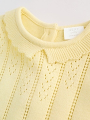 Galben - Set tricotat cu top și pantaloni scurți pentru bebeluși 2 piese (0luni-2ani) - Imaginea 13 din 14