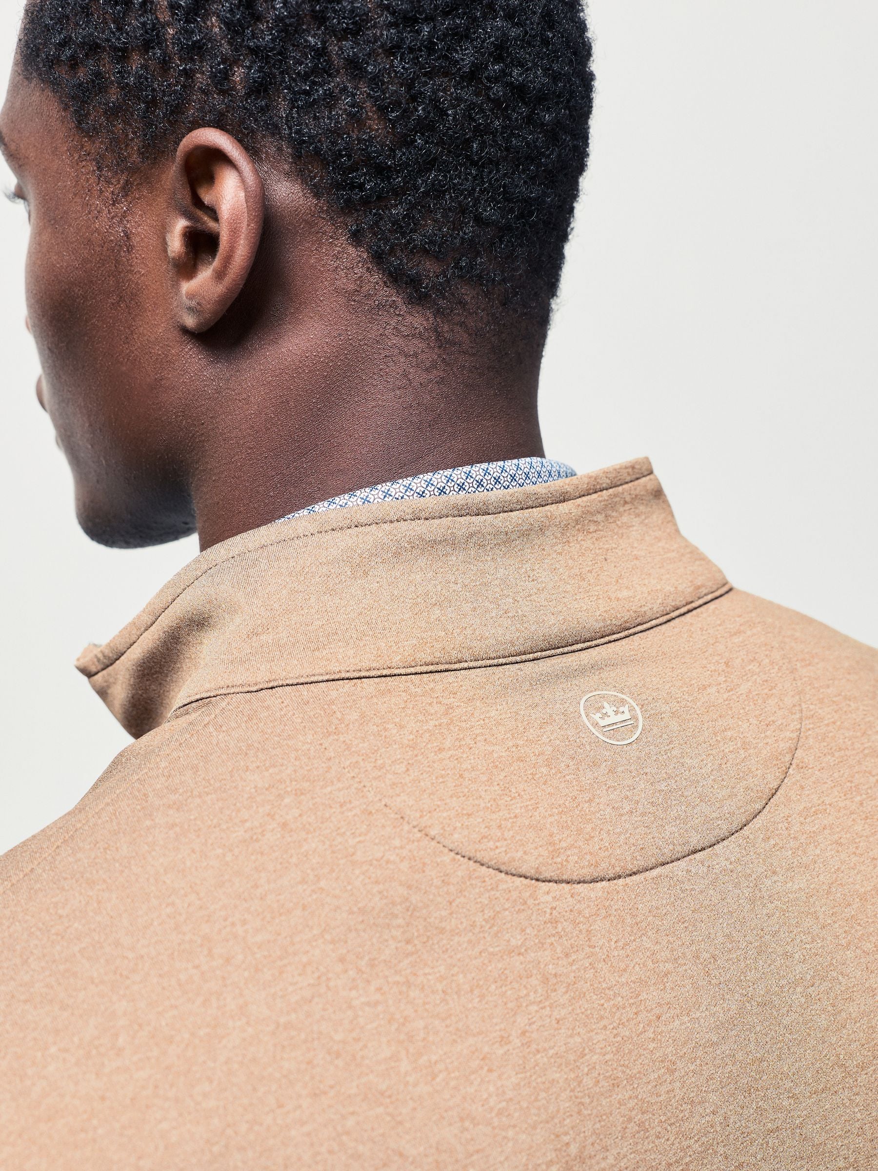 Buy Peter Millar Brown Perth Performance Quarter Zip Shirt from