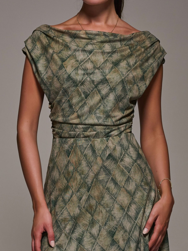 Verde - Jolie Moi Lace Asymmetrical Draped Midaxi Dress - Imagem 6 de 6