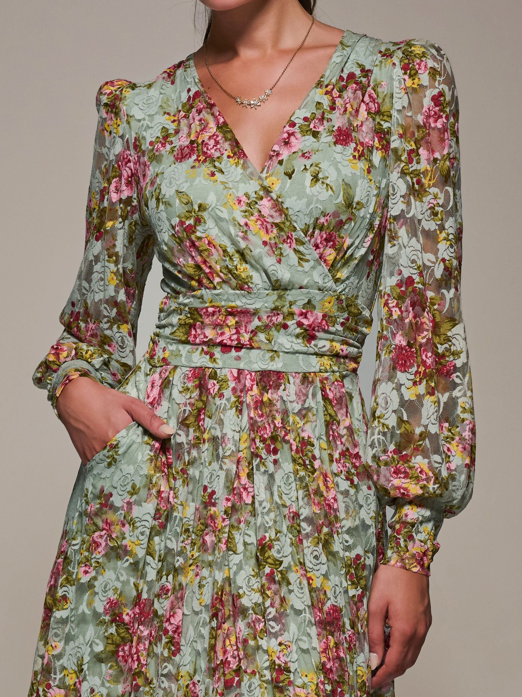 Buy Jolie Moi Green Long Sleeve Printed Lace Maxi Dress from the Next UK online shop Buy Jolie Moi Green Long Sleeve Printed Lace Maxi Dress from the Next UK online shop