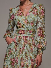 Jolie Moi Long Sleeve Printed Lace Maxi Dress - Imagem 3 de 5