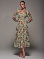 Jolie Moi Long Sleeve Printed Lace Maxi Dress - Imagem 5 de 5
