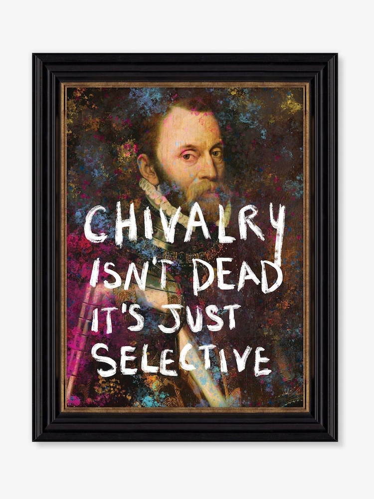 Artko Black Chivalry Is not Dead By Sarah Adams Framed Art - Image 2 of 3 Artko Black Chivalry Is not Dead By Sarah Adams Framed Art - Image 2 of 3