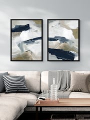Artko Set of 2 Black Vivid Strokes By Hannah Dawson Framed Art - Image 1 of 3