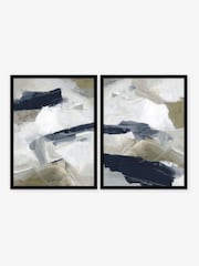 Artko Set of 2 Black Vivid Strokes By Hannah Dawson Framed Art - Image 2 of 3