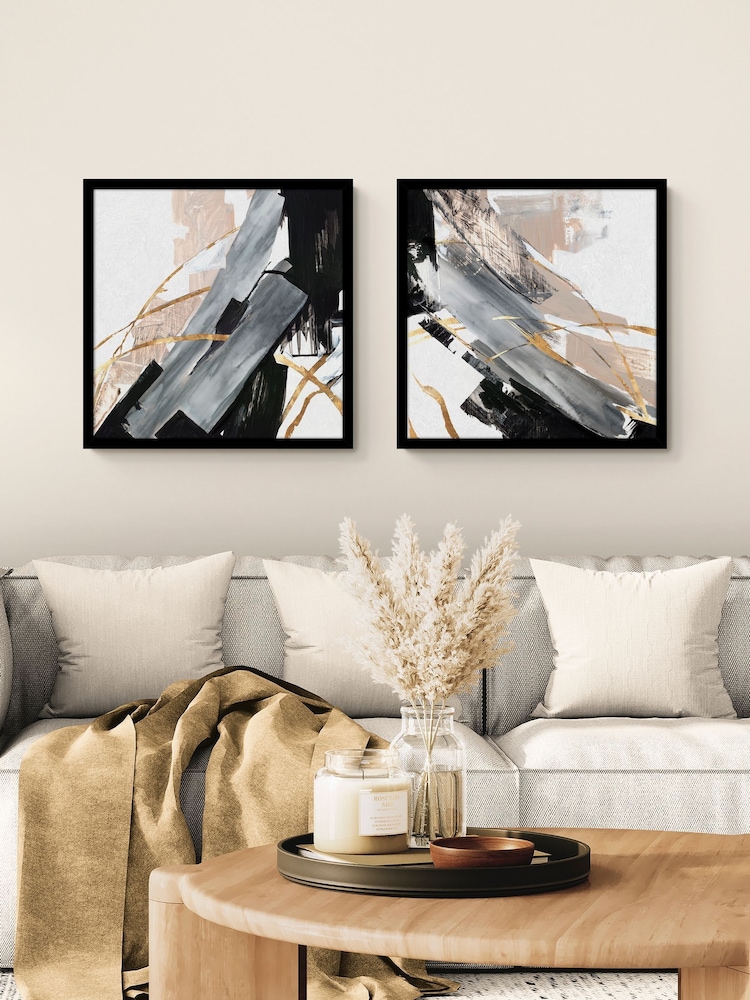 Artko Set of 2 Black Thunder Chasing By Lera Framed Arts - Image 1 of 3 Artko Set of 2 Black Thunder Chasing By Lera Framed Arts - Image 1 of 3