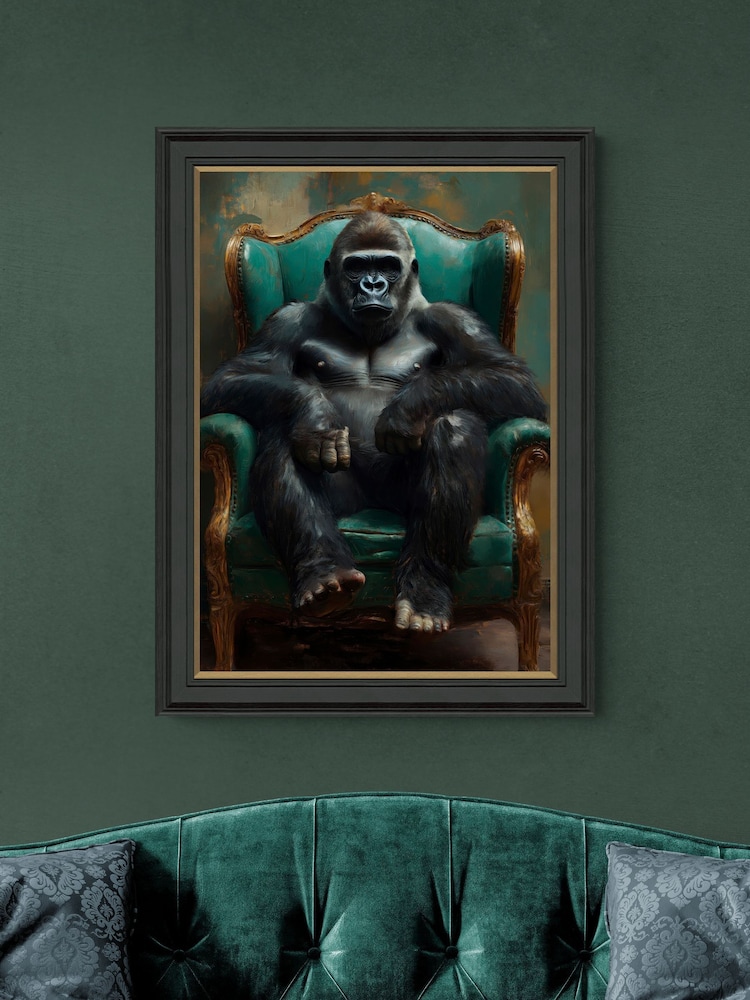 Artko Black Gorilla Grandeur Framed Art - Image 1 of 3