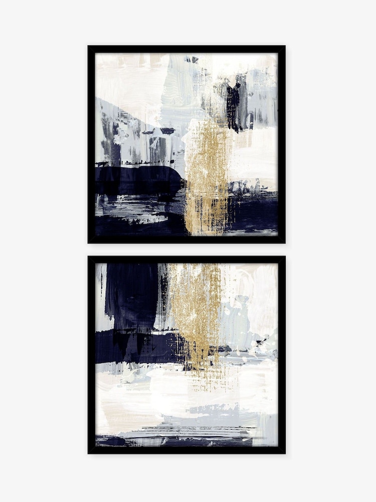 Artko Set of 2 Black Prv Waterfall Blu Abst By Susan Jill Framed Arts - Image 2 of 3 Artko Set of 2 Black Prv Waterfall Blu Abst By Susan Jill Framed Arts - Image 2 of 3