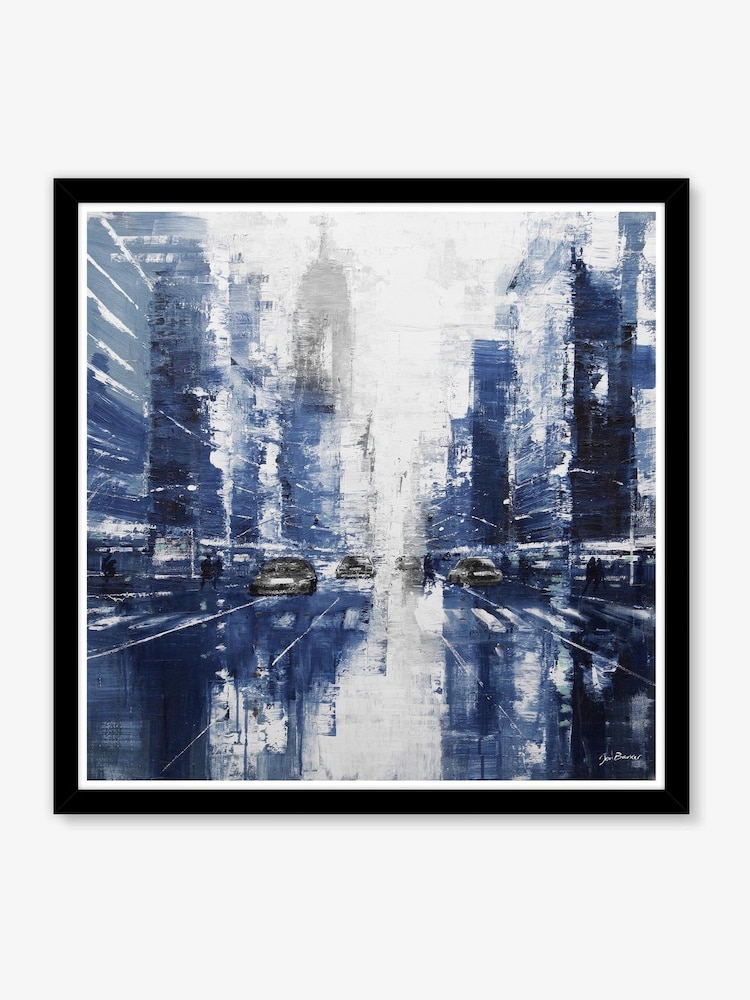 Artko Black City Reflections in Blue By Jon Barker Framed Art - Image 2 of 3 Artko Black City Reflections in Blue By Jon Barker Framed Art - Image 2 of 3