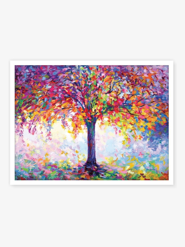 Artko White Colourful Tree of Happiness By L Devenice Framed Art - Image 2 of 3 Artko White Colourful Tree of Happiness By L Devenice Framed Art - Image 2 of 3