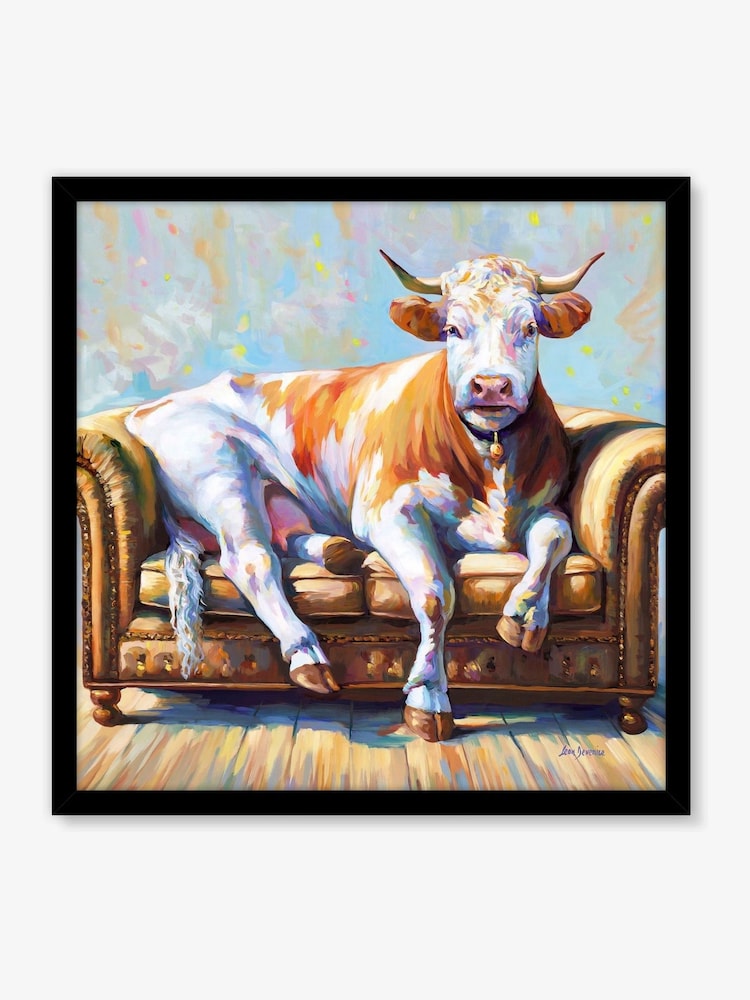 Artko Black Cows Day Off By Leon Devinice Framed Art - Image 2 of 3 Artko Black Cows Day Off By Leon Devinice Framed Art - Image 2 of 3