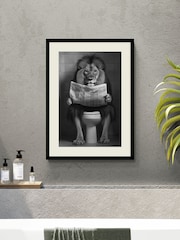Artko Black Bathroom Lion By Artko Designs Framed Art - Image 1 of 3