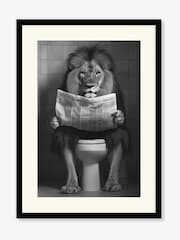 Artko Black Bathroom Lion By Artko Designs Framed Art - Image 2 of 3