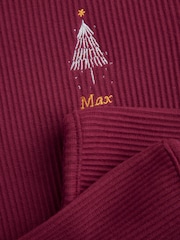 Stitch Style Personalised Kids Embroidered Christmas Tree Print Pyjamas - Image 5 of 6