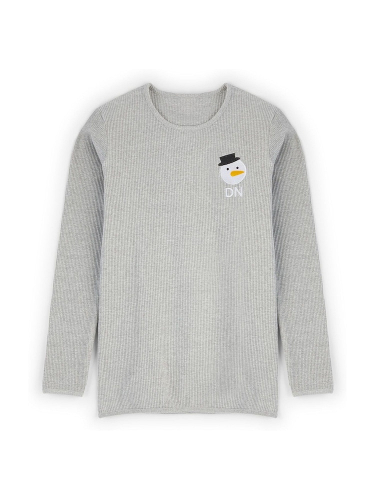 Stitch Style Personalised Mens Embroidered Snowman Pyjamas - Image 2 of 6