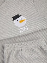 Stitch Style Personalised Mens Embroidered Snowman Pyjamas - Image 5 of 6