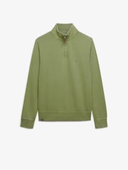 Superdry Green Essentials Half Zip Sweat Top - Image 1 of 2