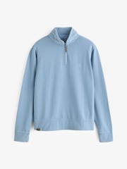Superdry Blue Essentials Half Zip Sweat Top - Image 1 of 1
