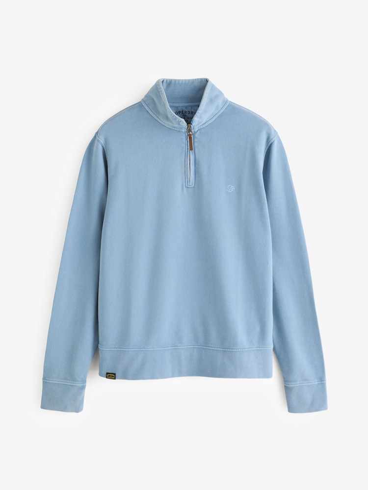 Superdry Blue Essentials Half Zip Sweat Top - Image 1 of 1