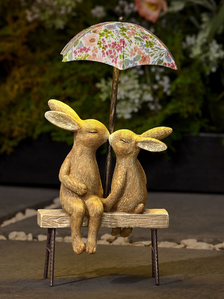 Natural Rosie and Ronnie Outdoor Solar Light - Image 1 of 5