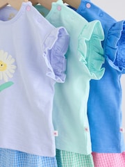 Multicolor cu personaje - Short Sleeve Top and Shorts Baby Set 6 Piece (0mths-2yrs) - Imaginea 12 din 18
