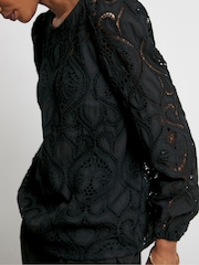 Joanna Hope Premium Broderie Black Blouse - Image 4 of 4