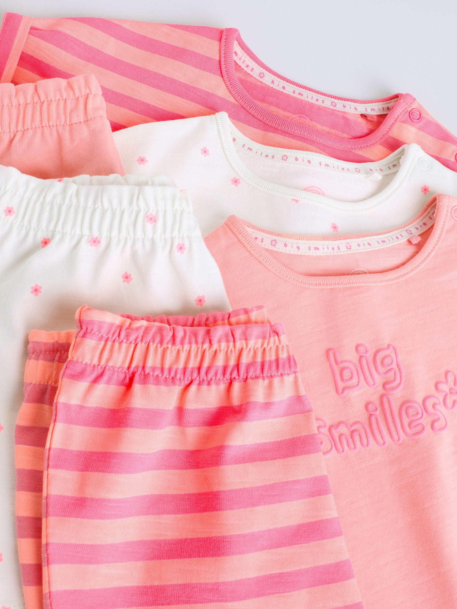 Buy Pink Slogan Short Sleeve Top and Shorts Baby Set 6 Piece