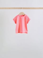 Pink Slogan Short Sleeve Top and Shorts Baby Set 6 Piece (0mths-2yrs) - Image 8 of 15