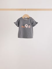 Floare monocromă - Short Sleeve Top and Shorts Baby Set 6 Piece (0mths-2yrs) - Imaginea 3 din 14