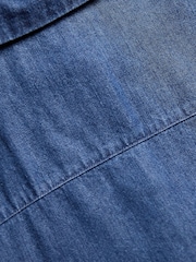 Celtic & Co. Blue Easy Denim Half Placket Shirt - Image 11 of 11