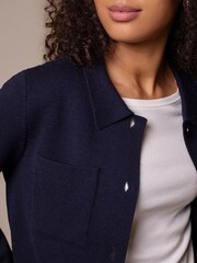 Celtic & Co. Blue Structured Knit Jacket - Image 2 of 7