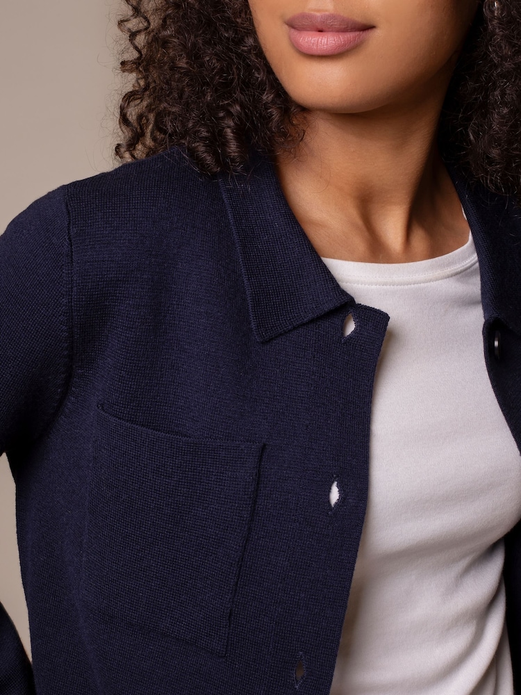 Celtic & Co. Blue Structured Knit Jacket - Image 2 of 7